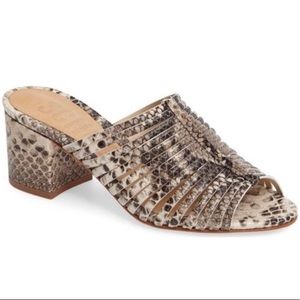 Schutz snakeskin mules, NWT